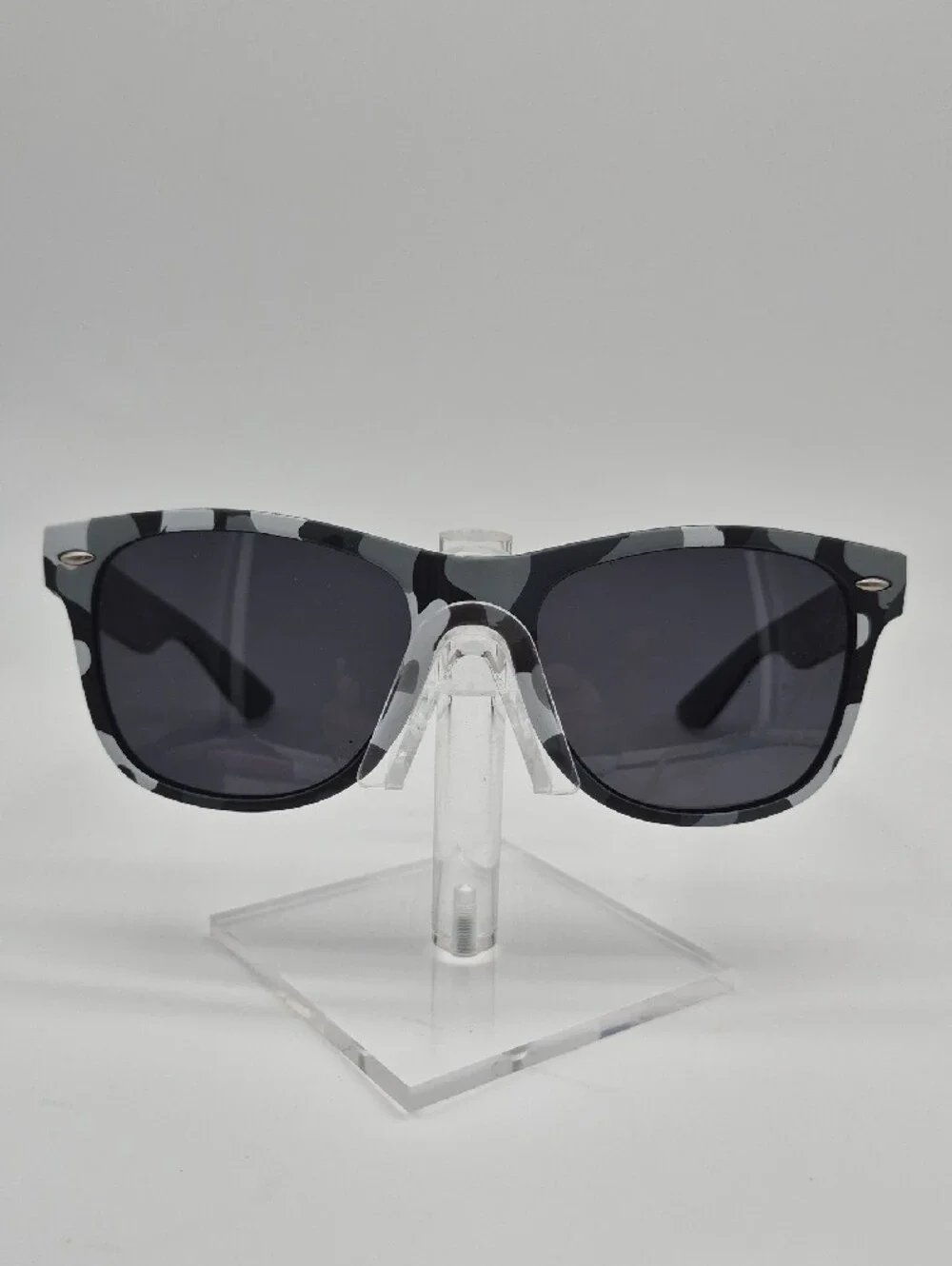 Men's Grey Camo Sunglasses - Matte Grey Frame with Dark Lenses